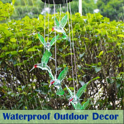 Hummingbird Wind Chime Light Color Changing Waterproof Hanging Solar Light For Home Garden Royal Lights & Home Decor