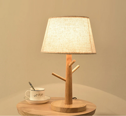 Wooden table lamp fabric lampshade