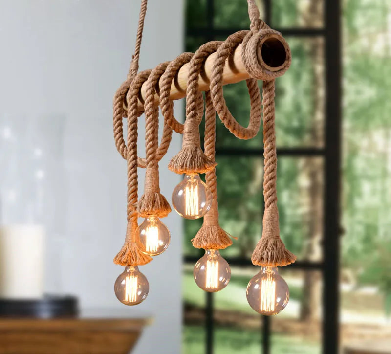 Rope Bamboo Pendant Lights