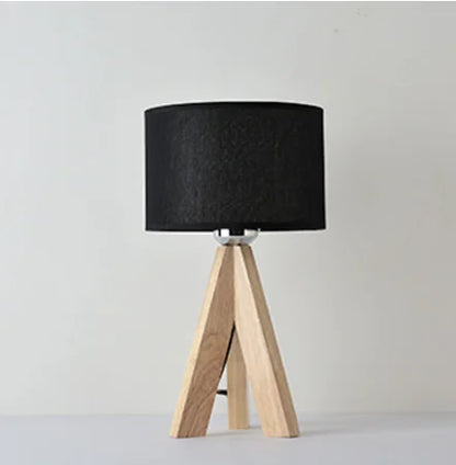 Modern Wooden Table Lamp With Fabric Lampshade
