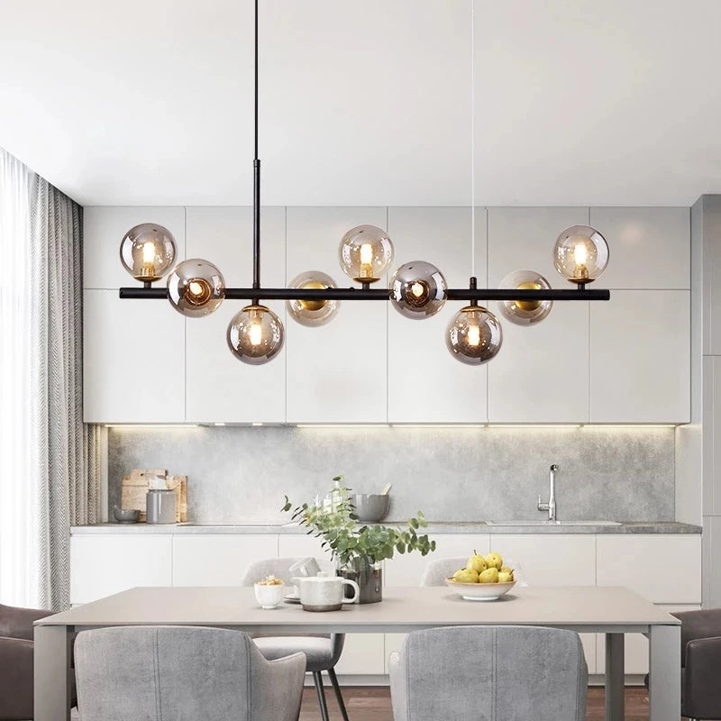 Modern LED Pendant Gold Light Glass Ball 11 Heads Hanging Lamp Royal Lights & Home Decor