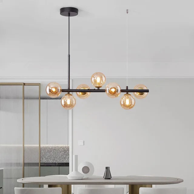 Modern LED Pendant Gold Light Glass Ball 11 Heads Hanging Lamp Royal Lights & Home Decor