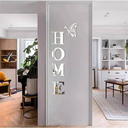 HOME Home Logo 3D Mirror Wall Sticke