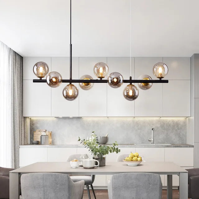 Modern LED Pendant Gold Light Glass Ball 11 Heads Hanging Lamp Royal Lights & Home Decor