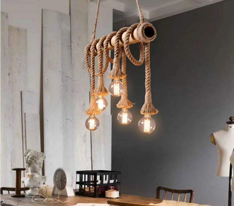 Rope Bamboo Pendant Lights