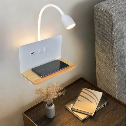 Indoor LED Wall Lamp With USB Interface And Wireless Charging 360° Rotatable Royal Lights & Home Decor