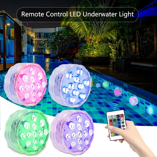 LED RGB Underwater Lights with Magnetic Suction Cups 16 Color Lights