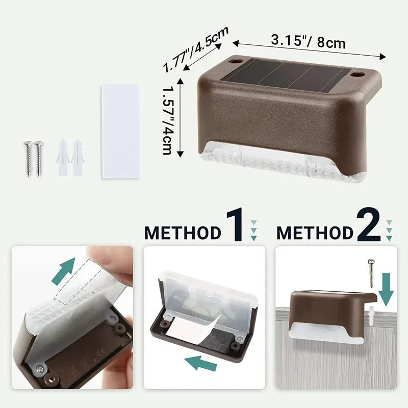 Warm White LED Solar Step Lamp Royal Lights & Home Decor