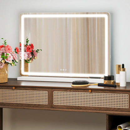 LED Vanity Mirror with Lights Aluminum Frame Bathroom Mirror
