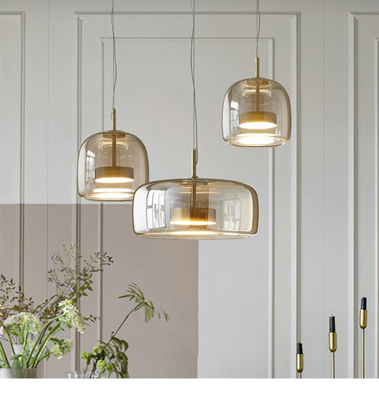 Luxury Designer Glass Chandelier with Adjustable Hanging Cord Elegant Cafe Lighting