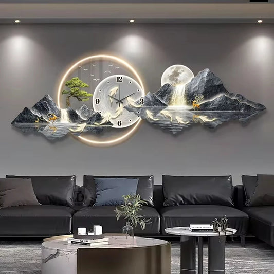 Luxury Wall Clocks Living Room Led Aesthetic Minimalist Silent
