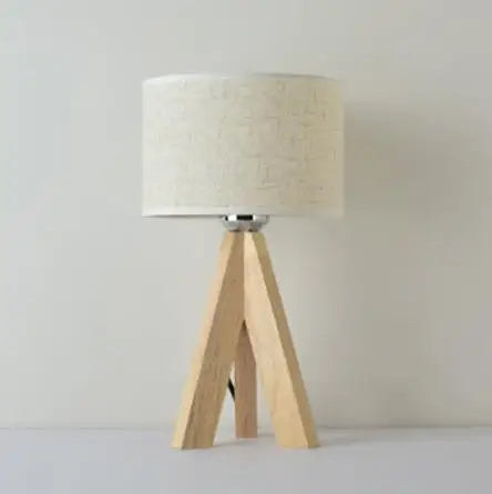 Modern Wooden Table Lamp With Fabric Lampshade