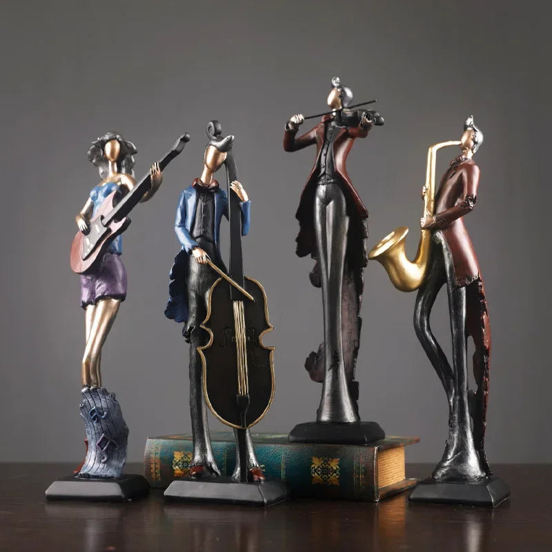 Musical Instrument Resin Figure Ornaments Home Decoration Accessories Royal Lights & Home Decor