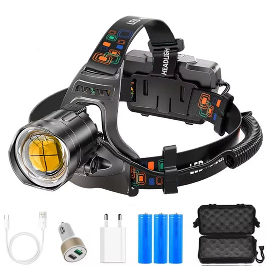 Powerful XHP100 Led Headlamp Zoomable