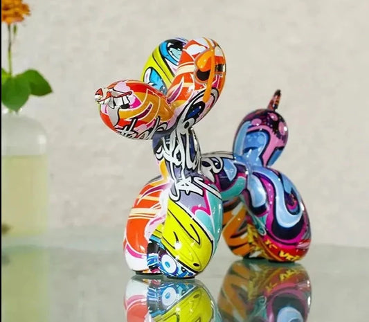 Resin Graffiti Balloon Dog Figurines
