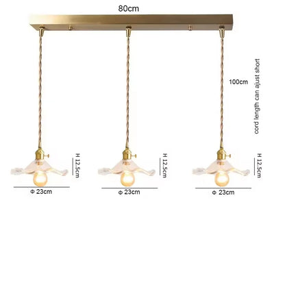 LED Pendant Light Fixture  Colorful Glass Copper Hanging Lamp