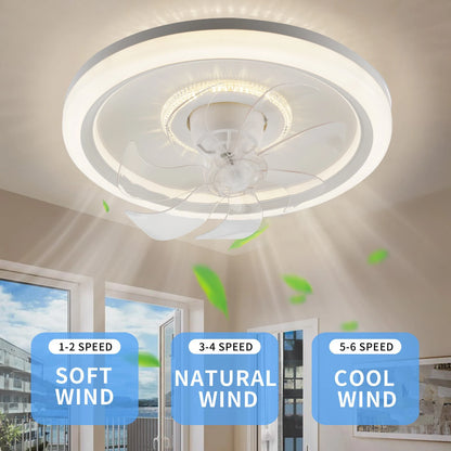 360° Rotating Modern Ceiling Fan with Light