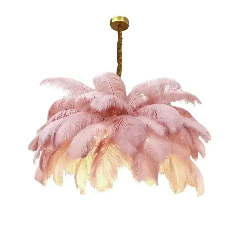 Feather Chandelier Ceiling Lamp LED Pendant Light