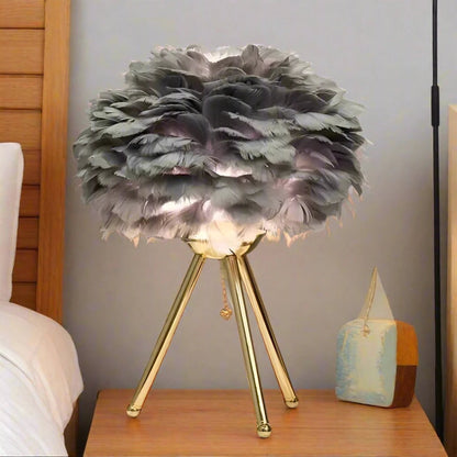 Modern Simple Feather LED Table Lamp Royal Lights & Home Decor