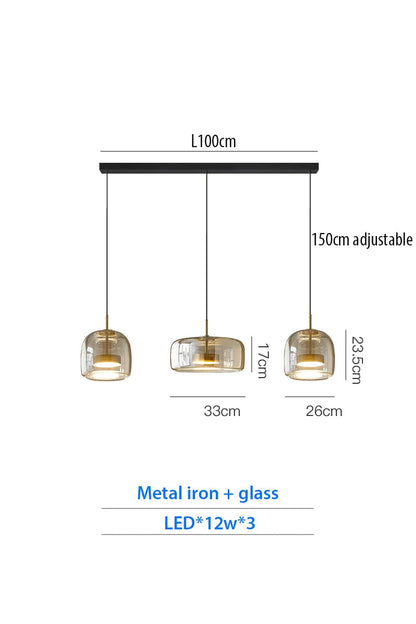 Luxury Designer Glass Chandelier with Adjustable Hanging Cord Elegant Cafe Lighting