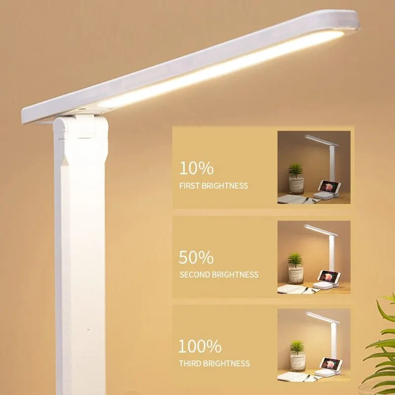 LED Touch Switch White Folding Desk Lamp - Royal Lights & Home Decor