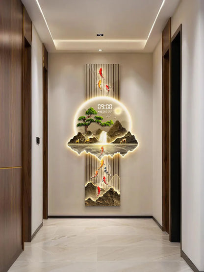 LED Display Wall Clock Lighting Fixtures
