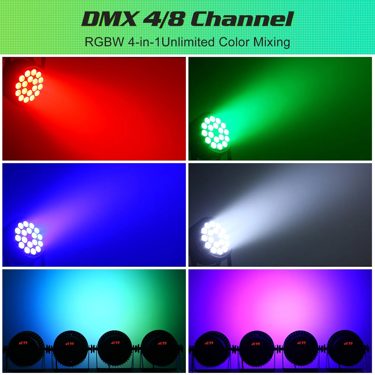 RGBW 4PCS LED Wash Light Effect Flat Light for Party