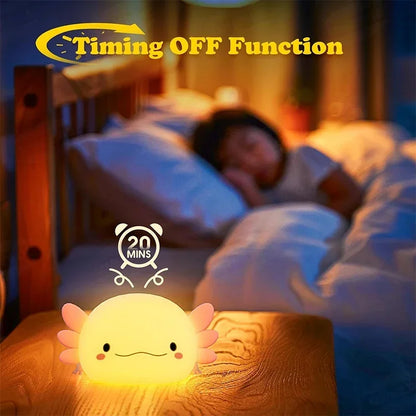 Axolotl Touch Control Nightlights USB Rechargeable Table Lamp for kids
