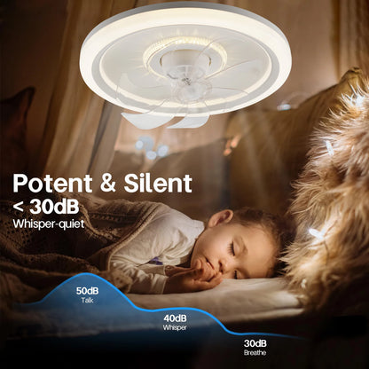 360° Rotating Modern Ceiling Fan with Light