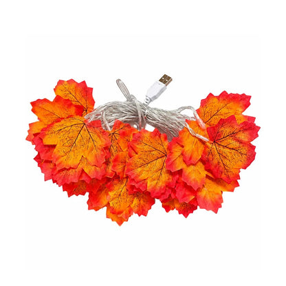 Artificial Maple Leaf Lantern LED Lights String