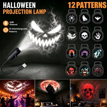 Ghost Skull Night Light Switchable Pattern LED Projector Lamp