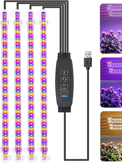 3 Colors Indoor Led Grow Light USB DC5V Timer Phyto Lamp For Plants Royal Lights & Home Decor