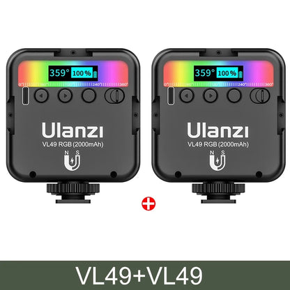 Full Color RGB LED Video Light 2500K-9000K 800LUX Magnetic