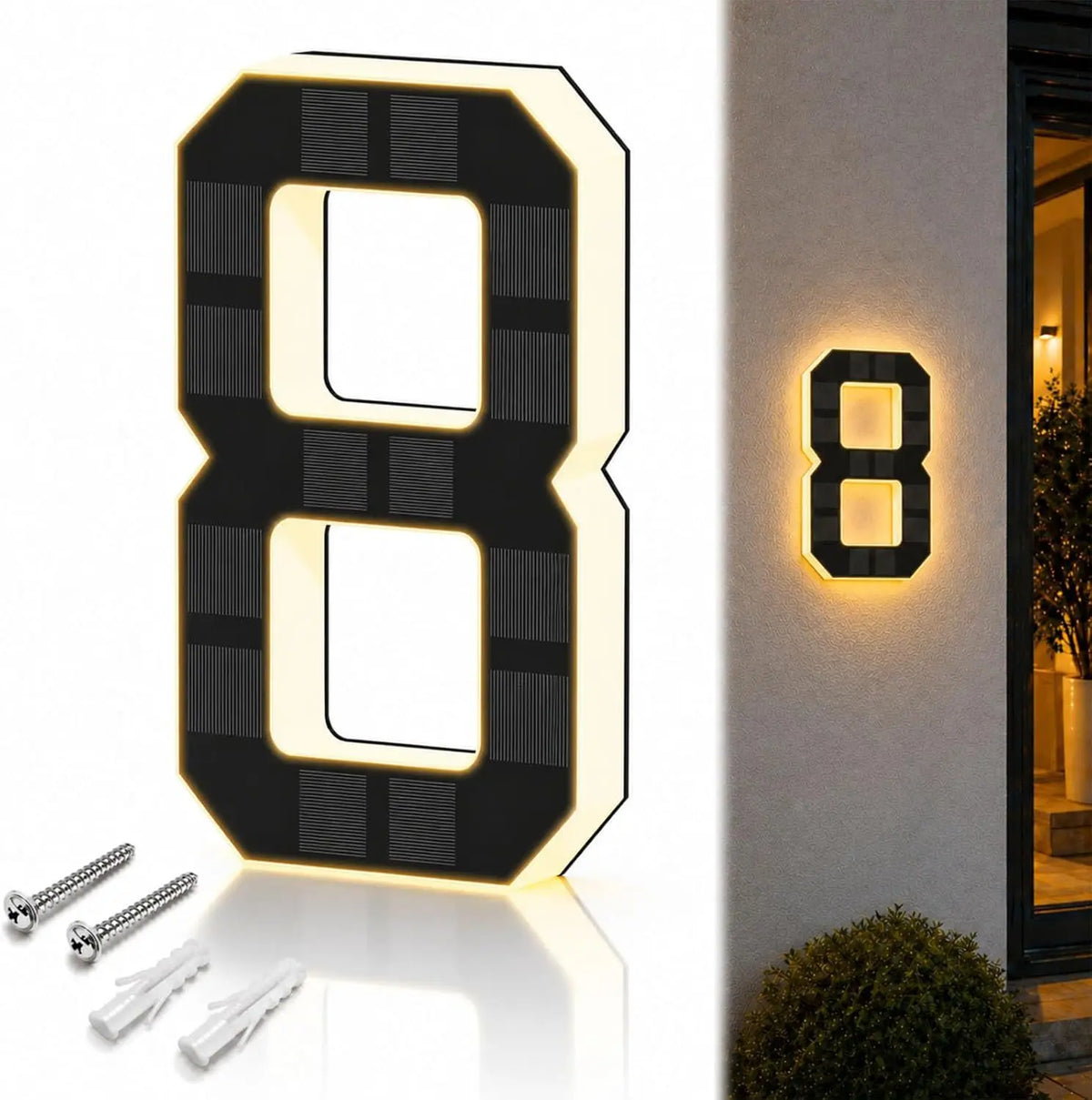 Large Waterproof Address Sign Modern Light