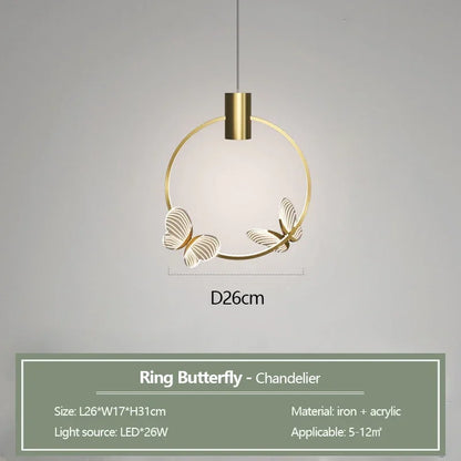 Modern Transparent Butterfly Ceiling Chandeliers Luxury Designer Pendant Lights
