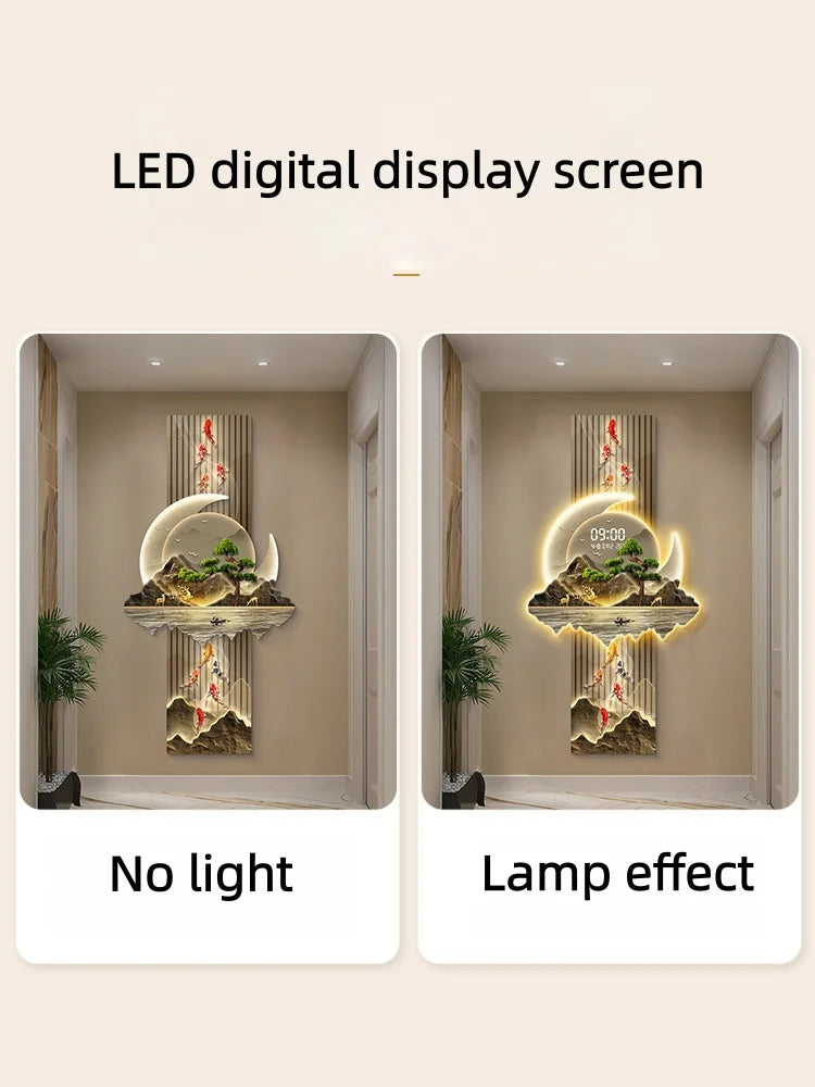 LED Display Wall Clock Lighting Fixtures