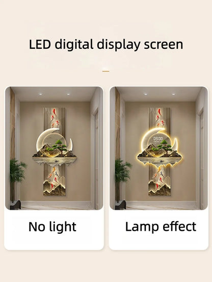 LED Display Wall Clock Lighting Fixtures