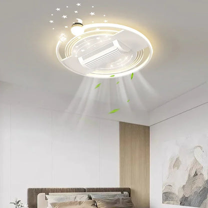 Starry Sky Leaf Free Fan Ceiling Light