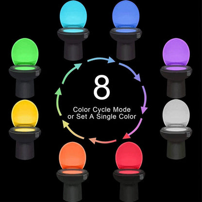 Toilet Seat Smart Motion Sensor Night Light 16/8 Colors Waterproof