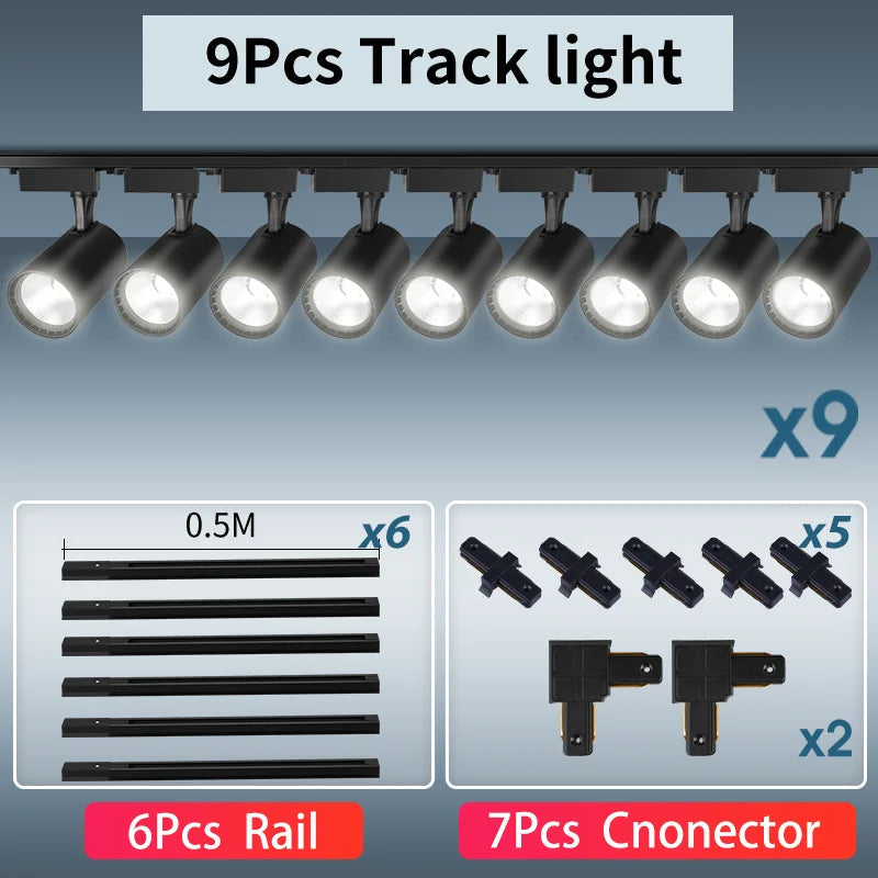 Whole Set 220V Led Track Light Fixture Rail Lighting System Royal Lights & Home Decor
