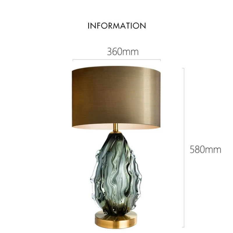 Postmodern Luxurious Glass Green Desktop Floor Lamp