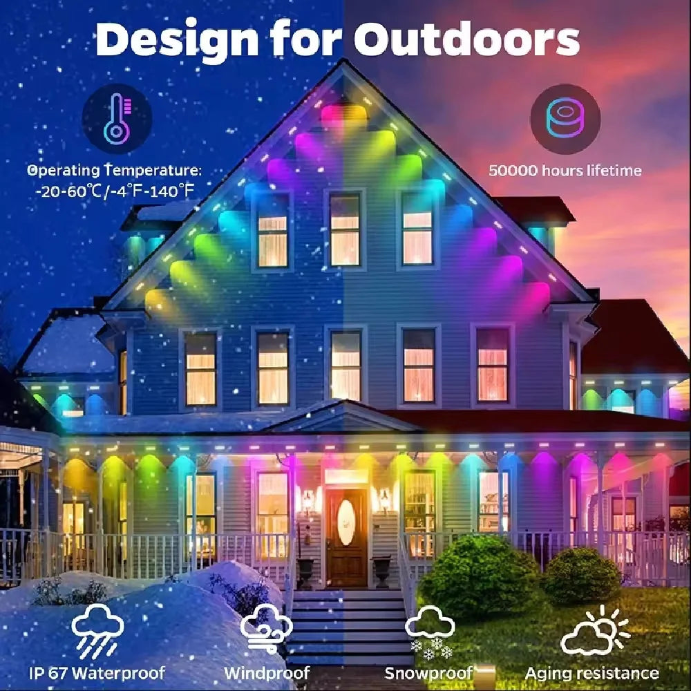 Light String with App Remote Control Music Sync for House Roof Décor