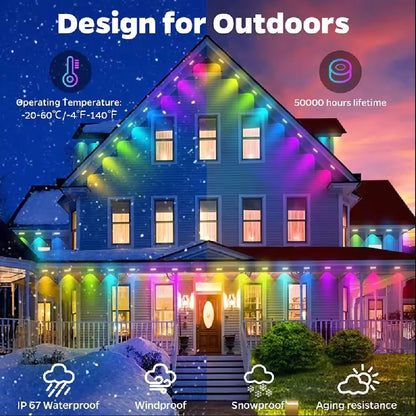 Light String with App Remote Control Music Sync for House Roof Décor