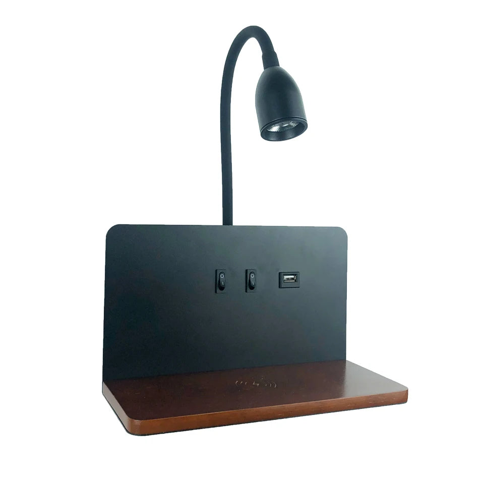 Indoor LED Wall Lamp With USB Interface And Wireless Charging 360° Rotatable Royal Lights & Home Decor