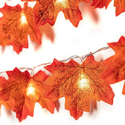 Artificial Maple Leaf Lantern LED Lights String