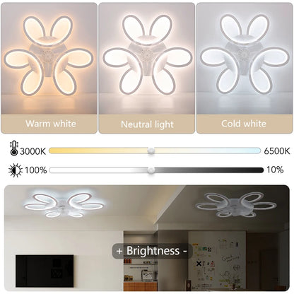 Ceiling Lamp Fan Silent 6 Speed APP Remote Control