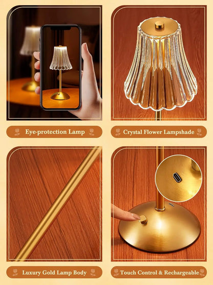 Table Lamp LED Touch Sensor Desktop Night Light Rechargeable Wireless