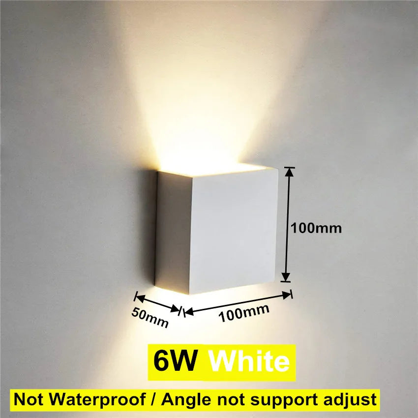 LED Aluminum Square LED wall lamp