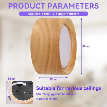 Downlight Wooden Ceiling Lamp 220V Indoor Decor Lamps
