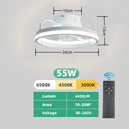 Compact 34cm Ceiling Fan with Light